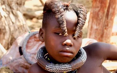 close up of Himba boy in northen nambia